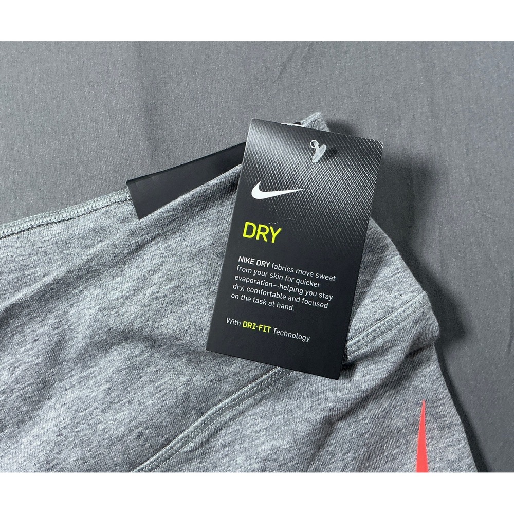 Nike Dri-FIT Gray Orange Swoosh Cropped Leggings Womens XL New With Tags - Picture 10 of 11